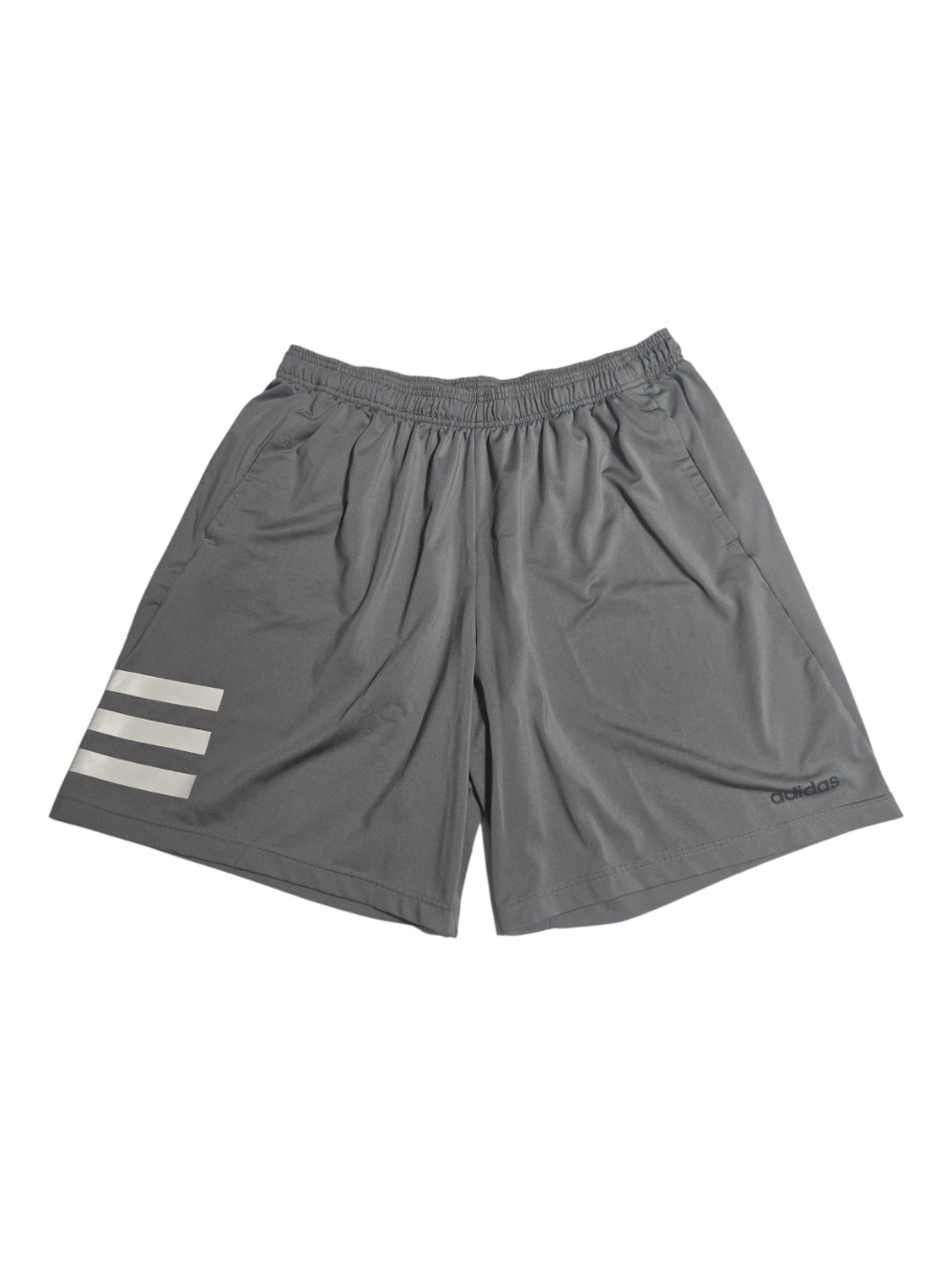 Adidas Men's Gray Climalite 3-Stripes Athletic Training Gym Shorts Size 2XL